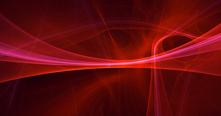 3D rendering abstract red fractal light background