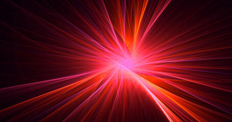 3D rendering abstract red fractal light background