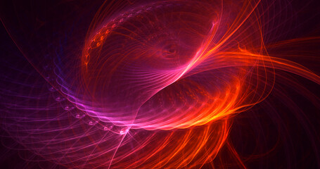3D rendering abstract red fractal light background