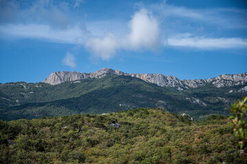 Landscape with mountain views in the Republic of Crimea, Russia. A clear Sunny day on September 18
