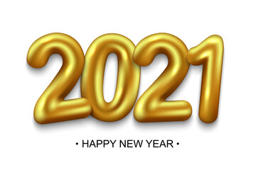 2021 New Year background with gold numbers. Festive premium design