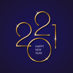 2021 New Year background with gold numbers. Festive premium design template for holiday greeting card