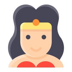 Heroine avatar, Halloween costume vector icon