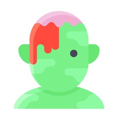 Zombie avatar, Halloween costume vector illustration