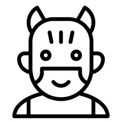 Masked man avatar, Halloween costume vector icon