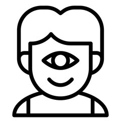 Cyclops avatar, Halloween costume vector icon