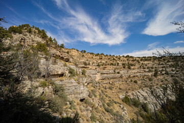 Fototapeta na wymiar Sunny view of the Walnut Canyon National Monument