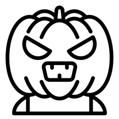 Pumpkin head avatar, Halloween costume vector icon