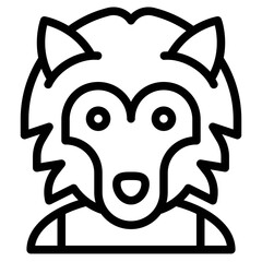 Werewolf avatar, Halloween costume vector icon