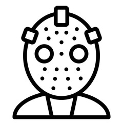 Masked murderer avatar, Halloween costume vector icon