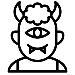 Cyclops avatar, Halloween costume vector illustration