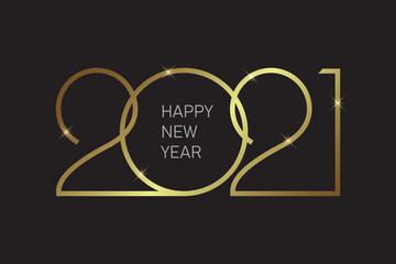 2021 New Year background with gold numbers. Festive premium design template for holiday greeting card