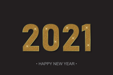 2021 New Year background with gold numbers. Festive premium design template