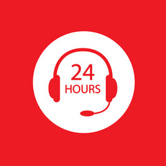 24/7 call center support vector icon	
