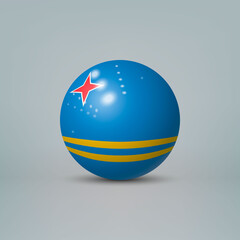 3d realistic glossy plastic ball or sphere with flag of Aruba