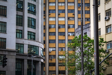 Paisagem urbana com edifícios no centro da cidade de São Paulo, Brasil