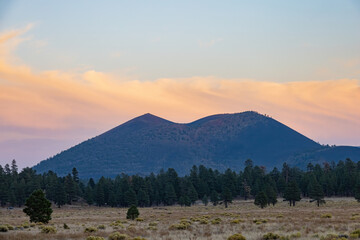 Sunset view of the Sunset Crater Volcano