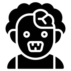 Zombie avatar, Halloween costume vector icon