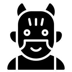 Masked man avatar, Halloween costume vector icon