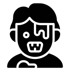 Zombie avatar, Halloween costume vector icon