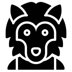 Werewolf avatar, Halloween costume vector icon