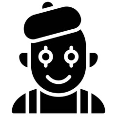 Mime avatar, Halloween costume vector icon