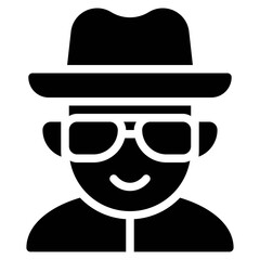 Sheriff avatar, Halloween costume vector icon