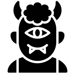 Cyclops avatar, Halloween costume vector illustration