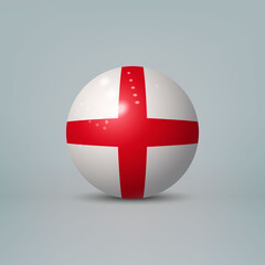 Obraz premium 3d realistic glossy plastic ball or sphere with flag of England