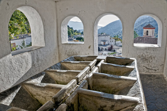 Public laundry of clothes in Pampaneira in the Alpujarras of Granada. Spain
