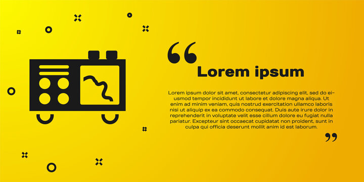 Black Spectrometer icon isolated on yellow background. Vector.