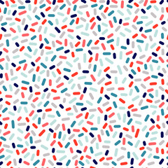 Seamless pattern of colored dashes. Perfect for gift paper, baby shower, scrapbooking, postcards, posters, invitation cards.