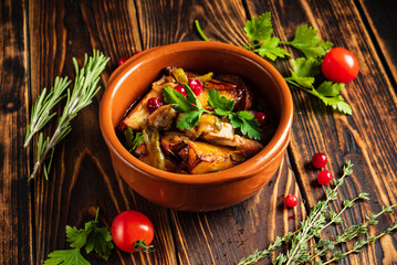 baked potato with pork ribs