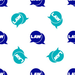 Blue Law icon isolated seamless pattern on white background. Vector.