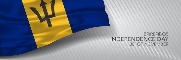 Barbados independence day vector banner, greeting card