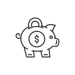 Money box icon. Piggy or coin bank icon. Finance and savings concept. Pig money Box icon. Vector black icon.