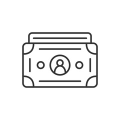 Bundle of dollars. Vector black icon.