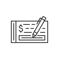 Pay check logo template. Vector black icon.