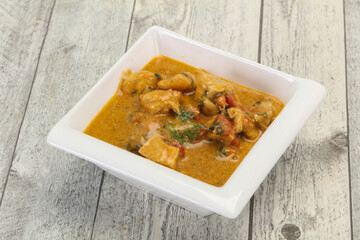 Traditional thai curry chicken soup