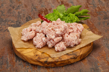 Homemade pork minced meat for cooking