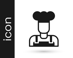 Black Cook icon isolated on white background. Chef symbol. Vector.