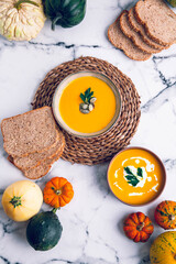 pumpkin soup with bread