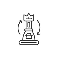 Chess king icon. Vector black icon.