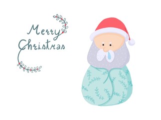 christmas card with santa claus