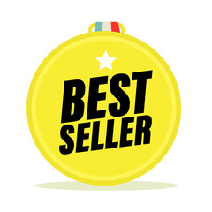 Best Seller Gold Medal Vector Symbol
