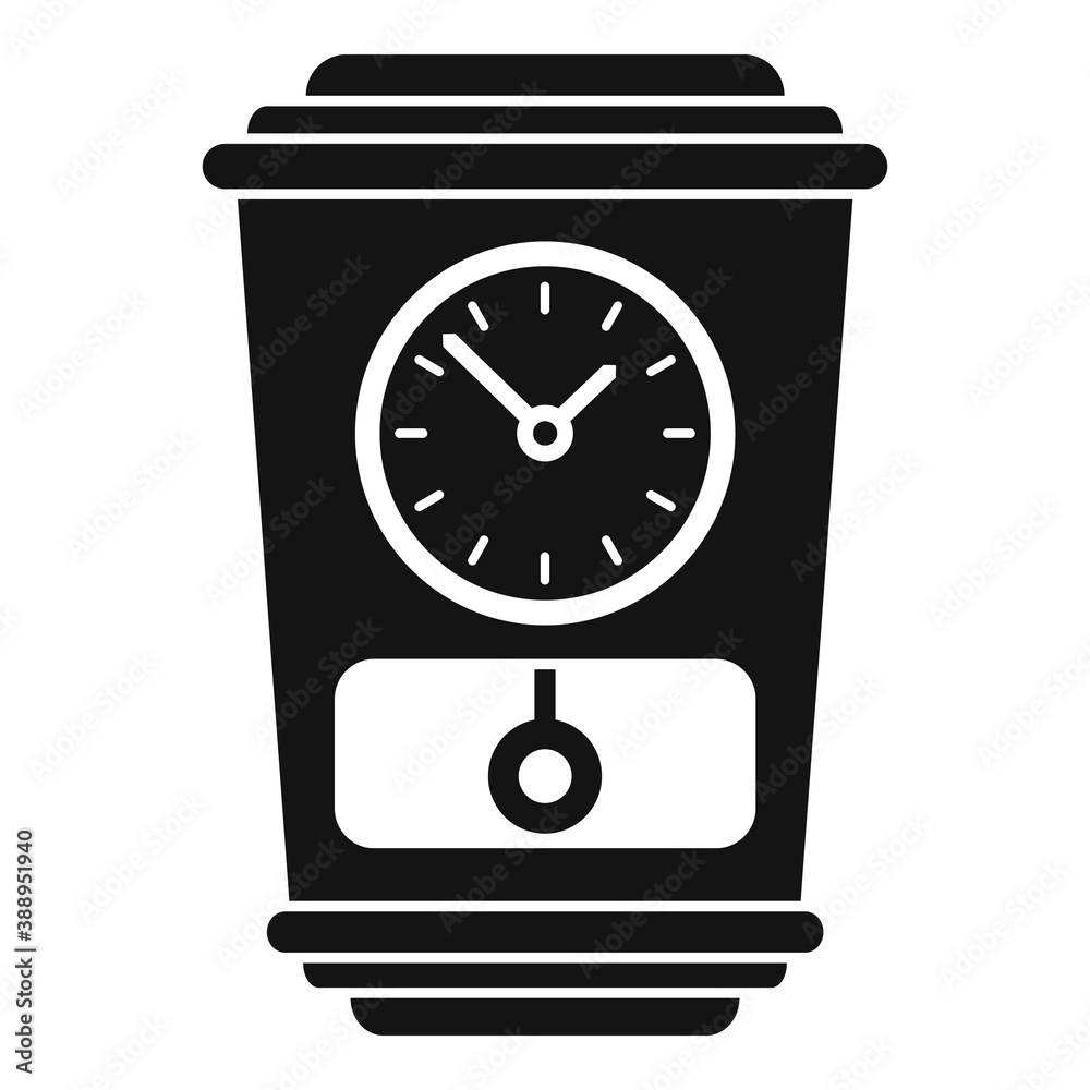 Poster alarm pendulum clock icon. simple illustration of alarm pendulum clock vector icon for web design is