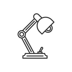 Desk lamp line icon. Vector black icon.