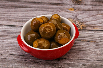 Marinated feijoa in the bowl