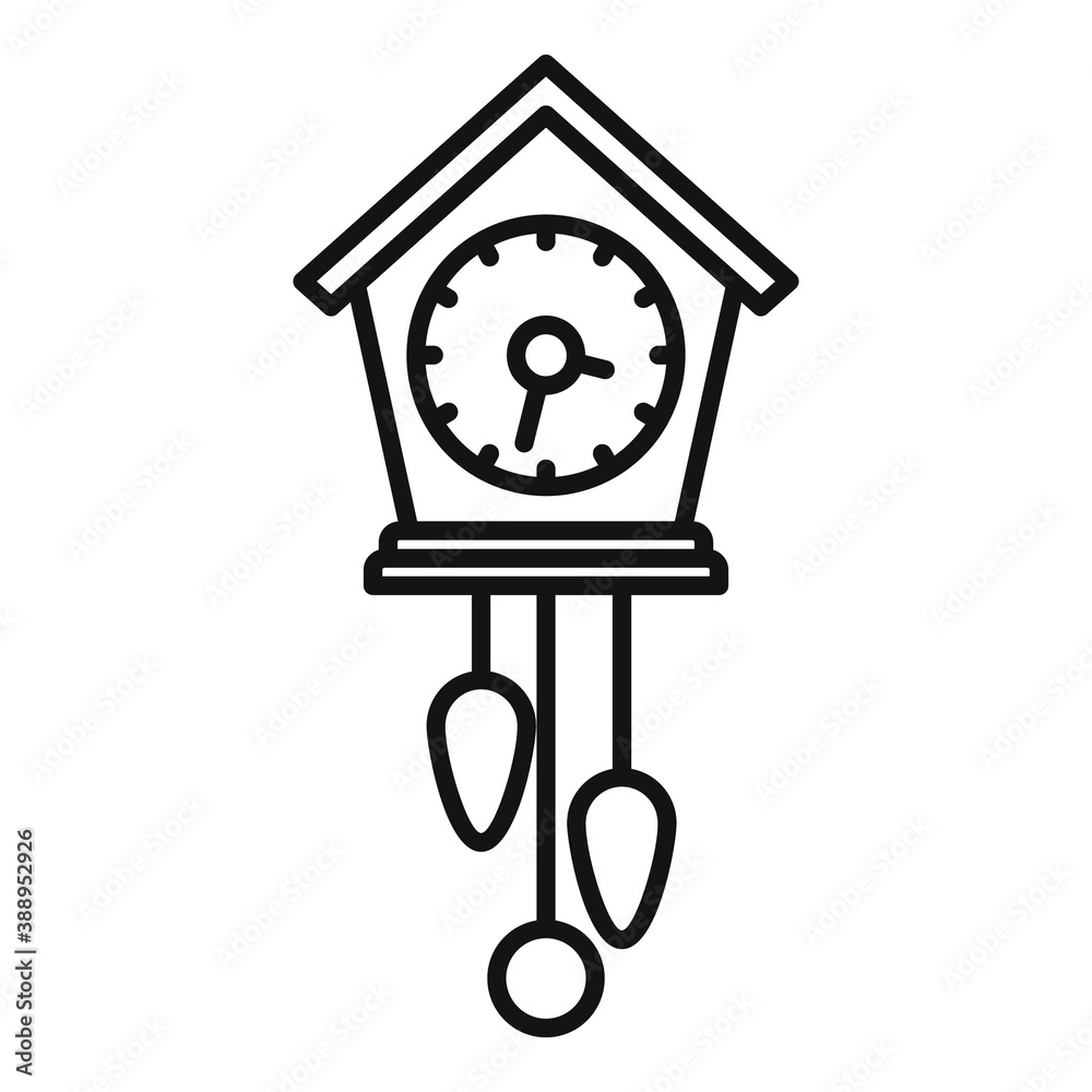 Poster alarm pendulum clock icon. outline alarm pendulum clock vector icon for web design isolated on white