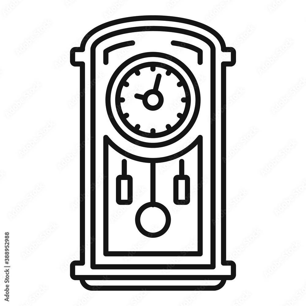 Poster time pendulum clock icon. outline time pendulum clock vector icon for web design isolated on white b